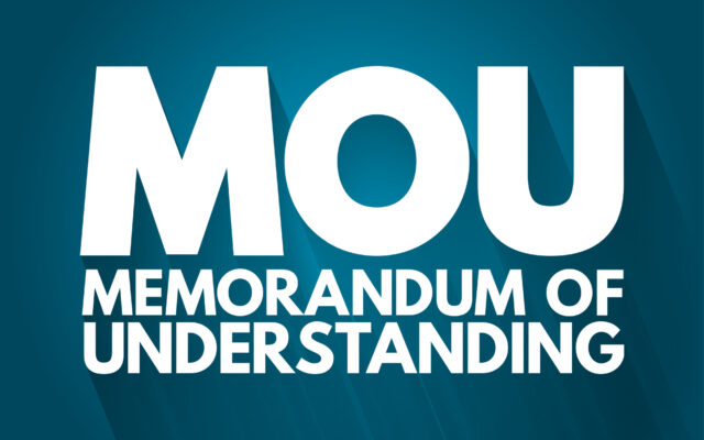 MOU - Memorandum Of Understanding acronym, business concept background